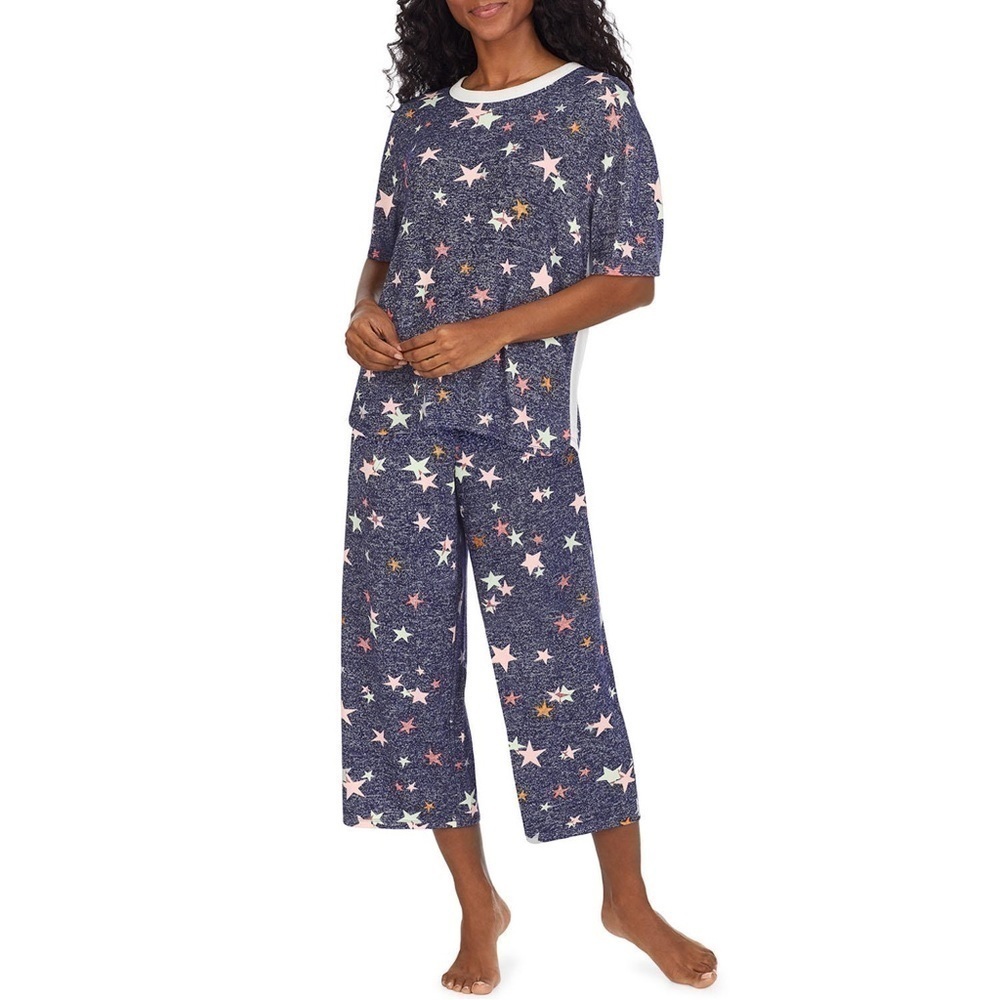 DKNY Elastic Waistband Capri Pajama Set - M